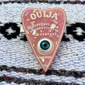 OUIJA EYEBALL PINK GLITTER ACRYLIC HAIR CLIP ACCESSORY HALLOWEEN PASTEL SPOOKY